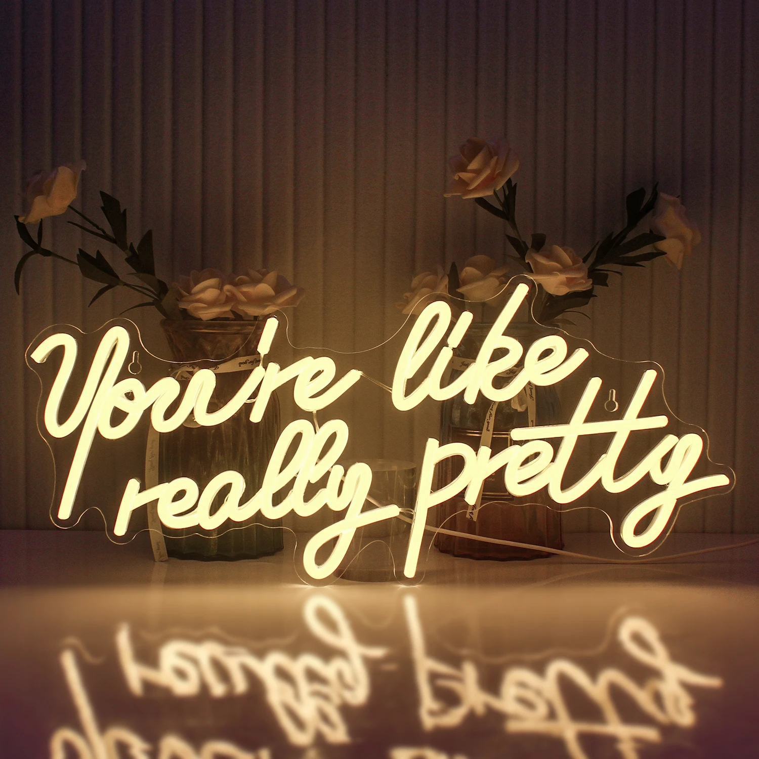 

Big Size 50X24cm You're Like Really Pretty Neon Signs Wall Decor for Wedding Day Anniversary Engagement Birthday LED Neon Light