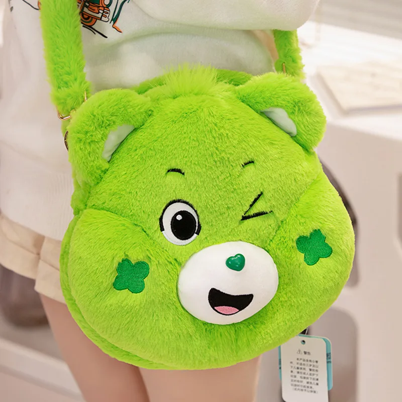 Miniso anime dos desenhos animados carebears amor urso mochila dos desenhos animados arco-íris urso mochila boneca armazenamento saco de pelúcia presente aniversário