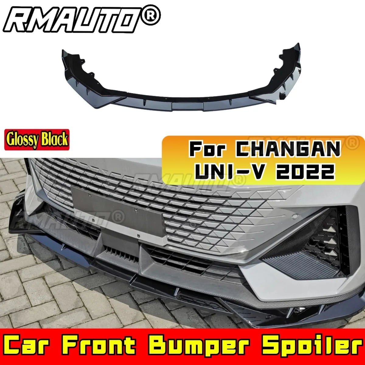 

Для CHANGAN передний бампер, разделитель губ, диффузор, спойлер, защита для CHANGAN UNI-V 2022, комплект кузова, автомобильные аксессуары