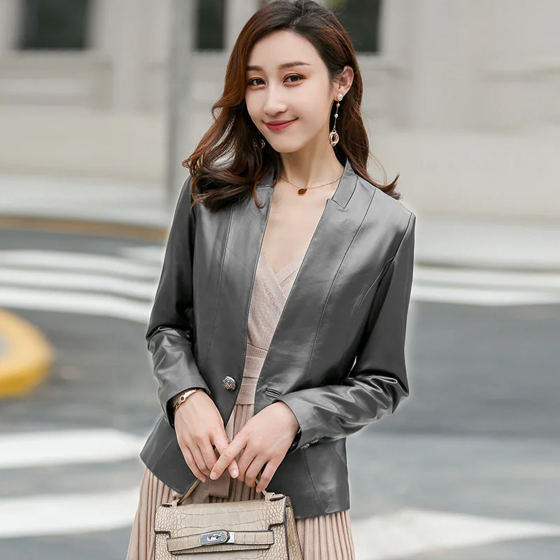 2023 New Fashion High Quality Real Leather Jackets Women Spring Autumn Genuine Sheepskin Coat Female Tops Mujer Chaque