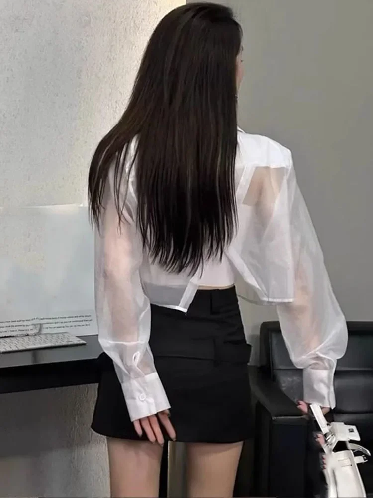 女性ブレザー シースルー クロップトップス インス パッチワーク メッシュ 長袖 日焼け防止 フィットネス 通気性 ファッション 韓国スタイル シャツ