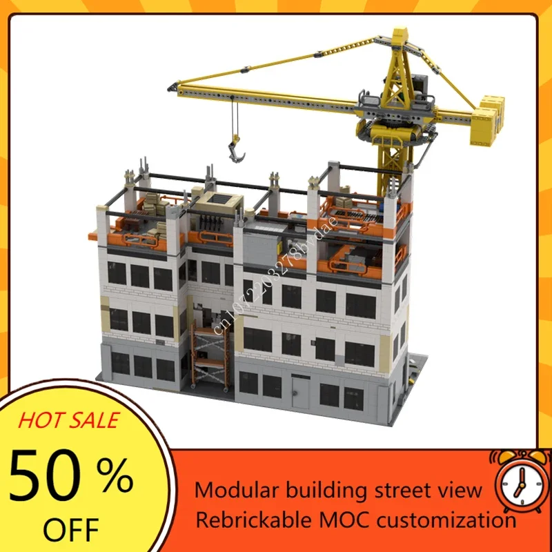 7184PCS Construction Site Modular MOC-910008 Creative street view Model Building Blocks Architecture Assembly Model Toys Gift