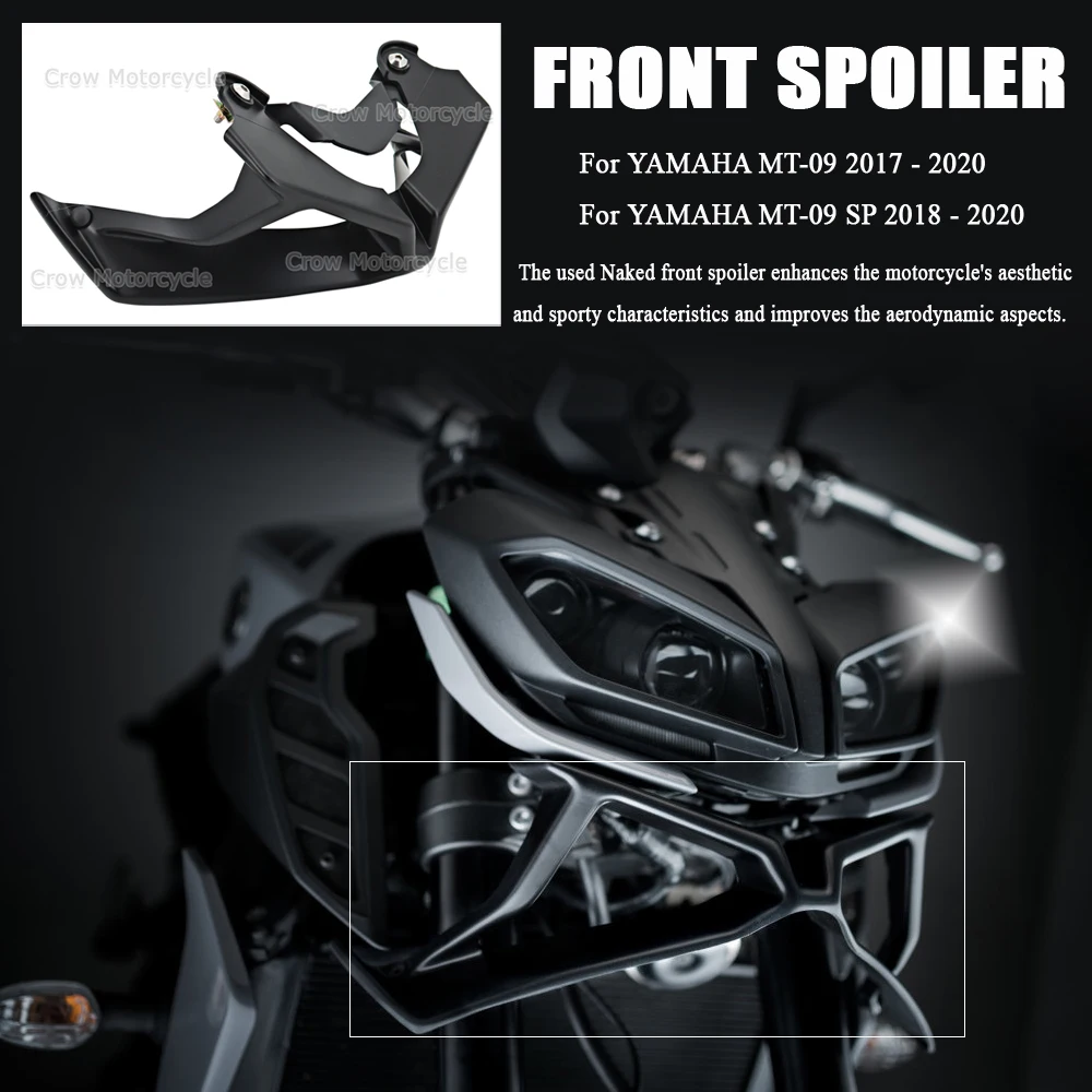 For Yamaha MT-09 MT09 SP 2017-2020 2019 Motorcycle Downforce Naked Frontal Spoilers Winglet Aerodynamic Wing Front Spoiler Kit