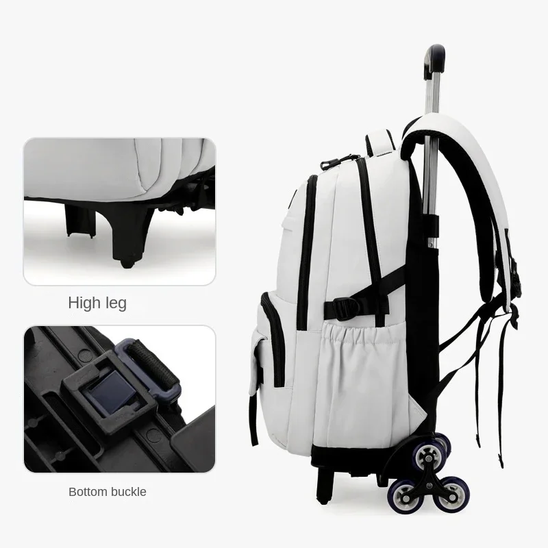 BunnyFly School Bag with Wheels Rolling Backpack for Boy Kids Student Wheeled Backpack Trolley School Bag Travel Trolley Bag