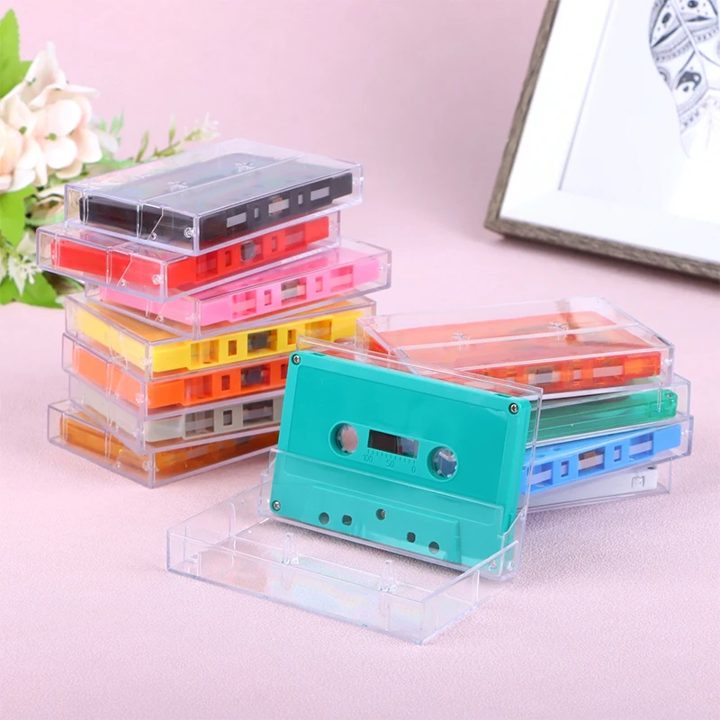 

1Set Standard Cassette Color Blank Tape Player With 45 Minutes Magnetic Audio Tape Clear Storage Box For Speech Music Recording