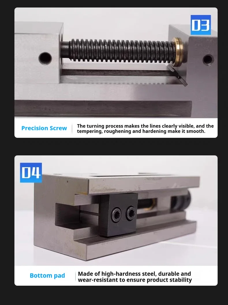 Precision Tool Maker Steel QGG 73 3 Inch CNC Vise, Flat Angle Mirror Grinder Vise with V Type Pliers Workpiece Clamping