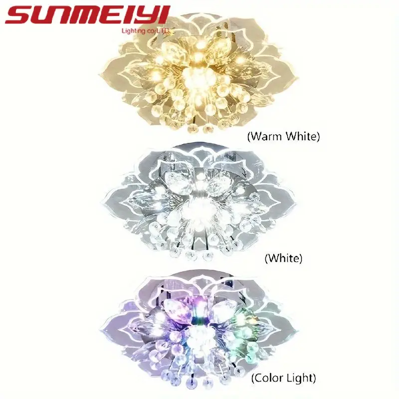 Modern Crystal Petals LED Ceiling Lights For Aisle Hallway Corridor Stairway Villa Gallery Kitchen Coffee Bar Indoor Lights