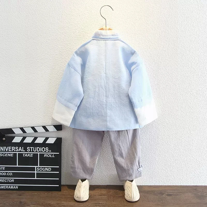 Hanfu niños modelos de primavera y otoño Tang Suit niños estilo chino bebé primavera Kindergarten ropa de rendimiento