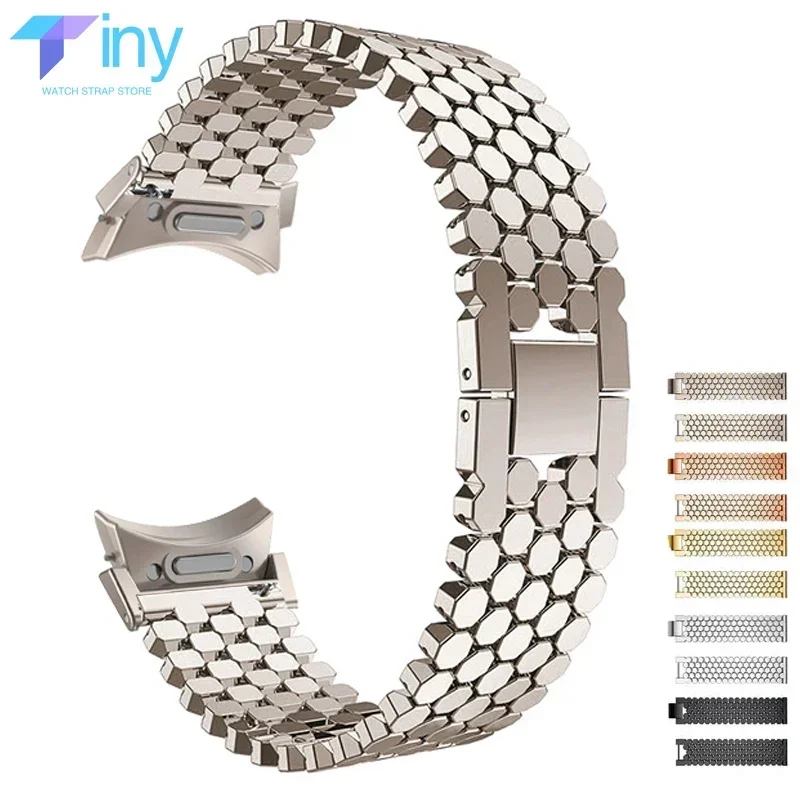 22mm Stainless Steel Strap for Samsung Galaxy 6 5 4 44mm 40mm Classic 43mm 47mm 42 46mm Band Reticulate 5Pro 45mm Flake Bracelet