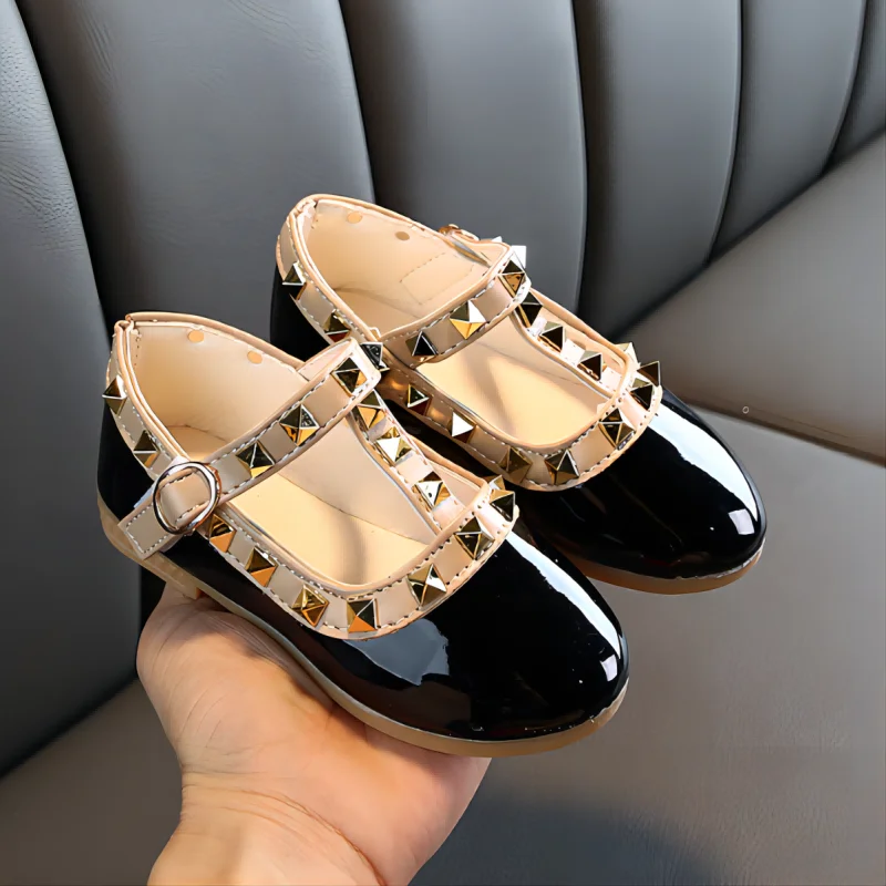 children casual shoes girls spring autumn leather shoes fashion Rivet princess baby shoes Kids girls sandals