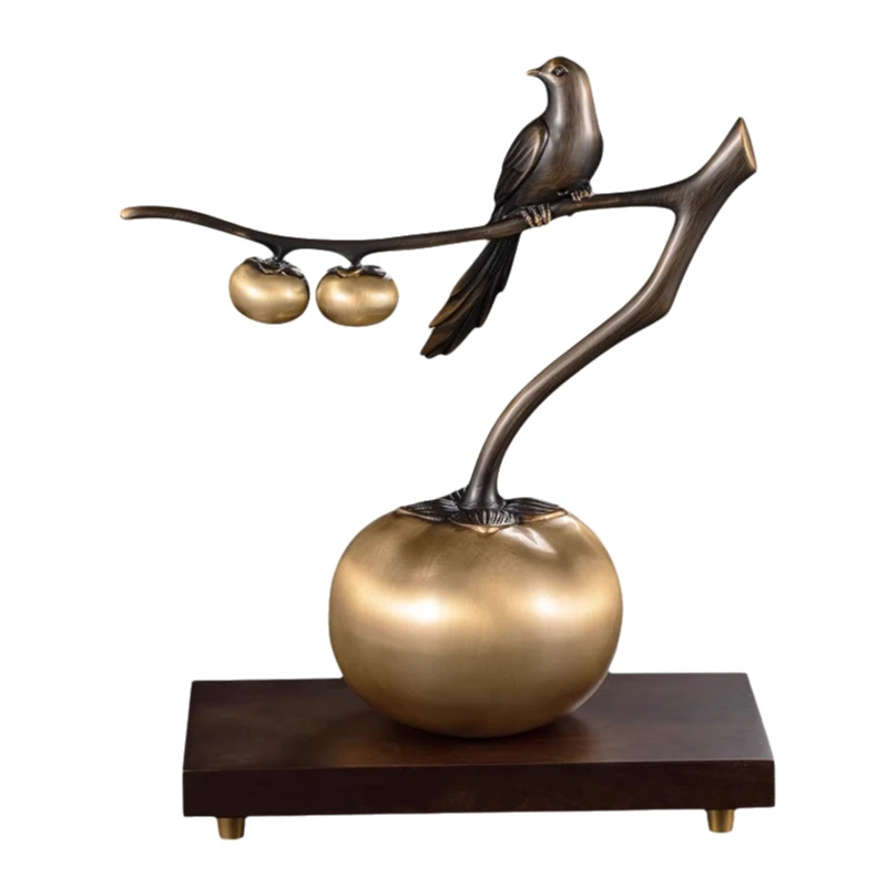 

Light luxury high-grade brass persimmon Ruyi home furnishing living room office TV cabinet decoration