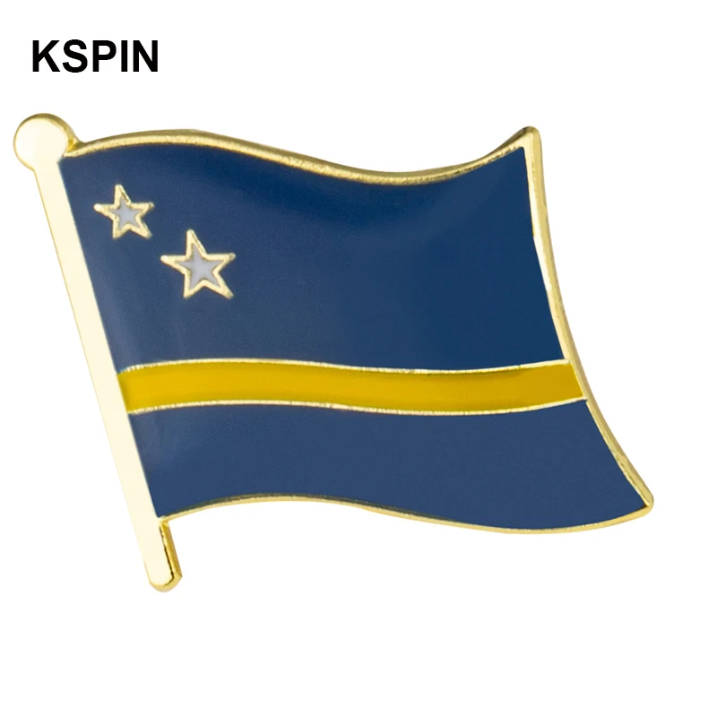 Insignias de solapa con bandera de Curacao para ropa, insignias de Pin, broche de alfiler de seguridad XY0519