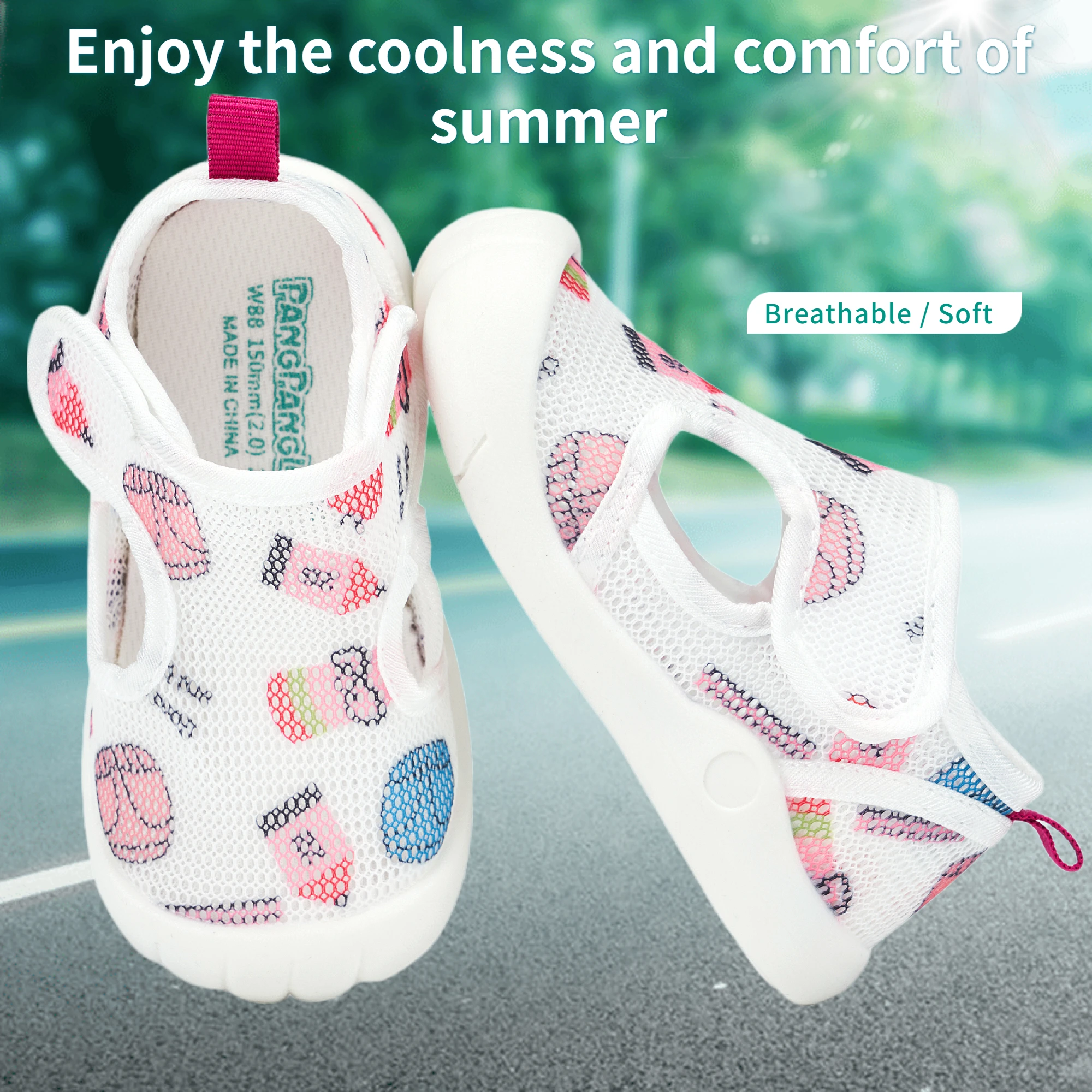 New Toddler Baby Sandals Breathable Air Mesh Cute Shoes 1-4 Years Anti-slip Soft Sole First Walkers Infant Lightweight Summer