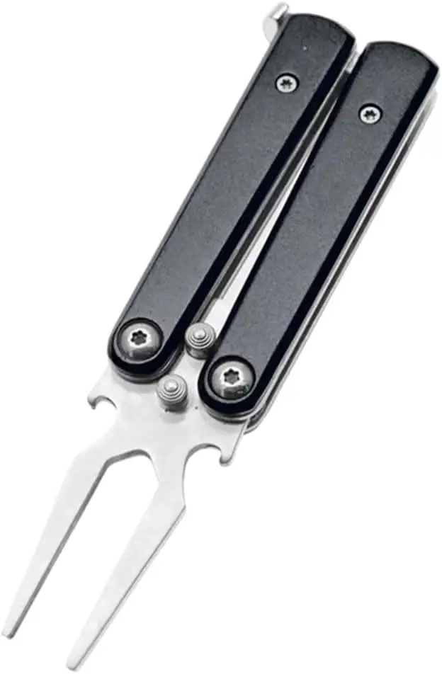 Golf Alloy Forks - Golf Divot Repair Tool, Metal Foldable Butterfly Divot Tool with Bottle Opener, Golf Course Essential gift