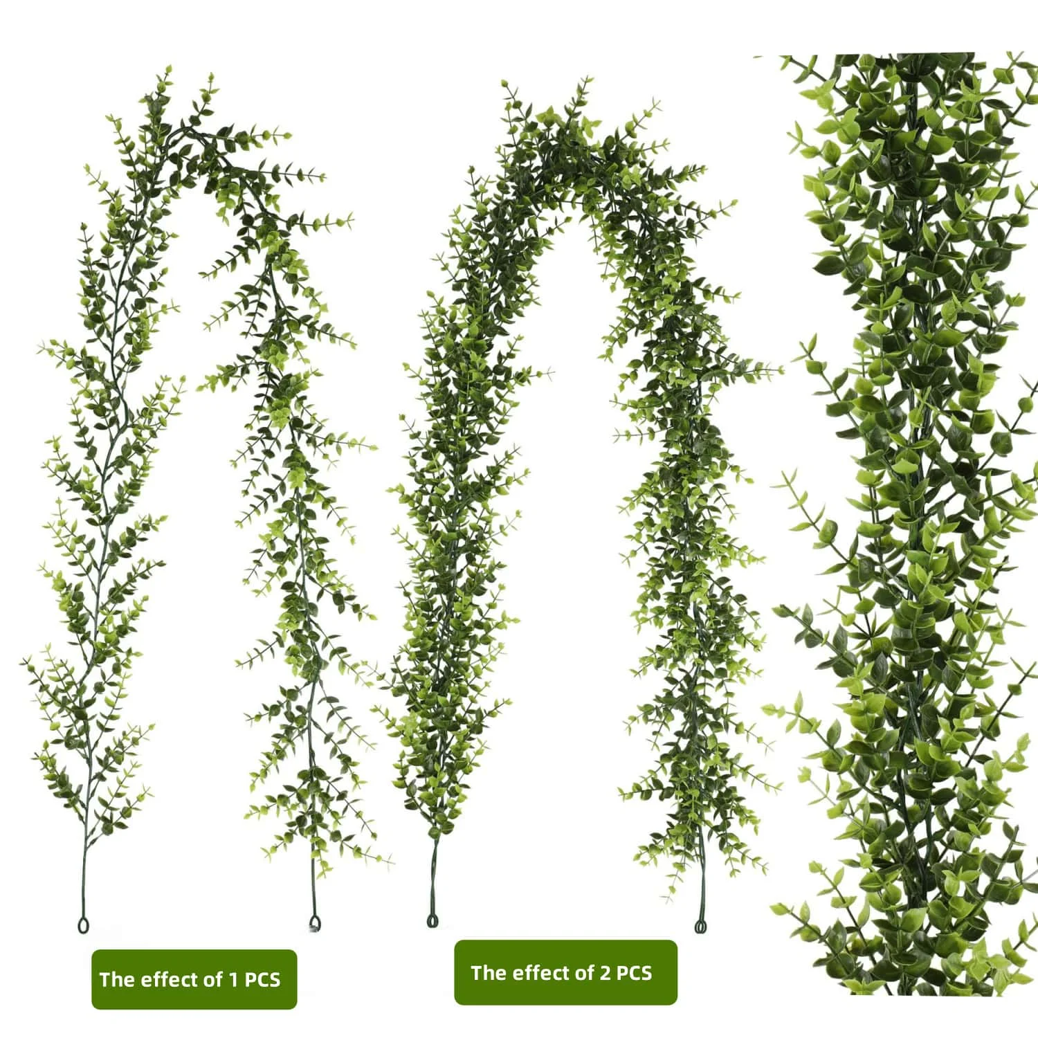 

1/2 шт. гирлянда из искусственного эвкалипта, искусственная лоза, поддельные подвесные листья эвкалипта, зеленая гирлянда для вечеринки, домашний уличный декор