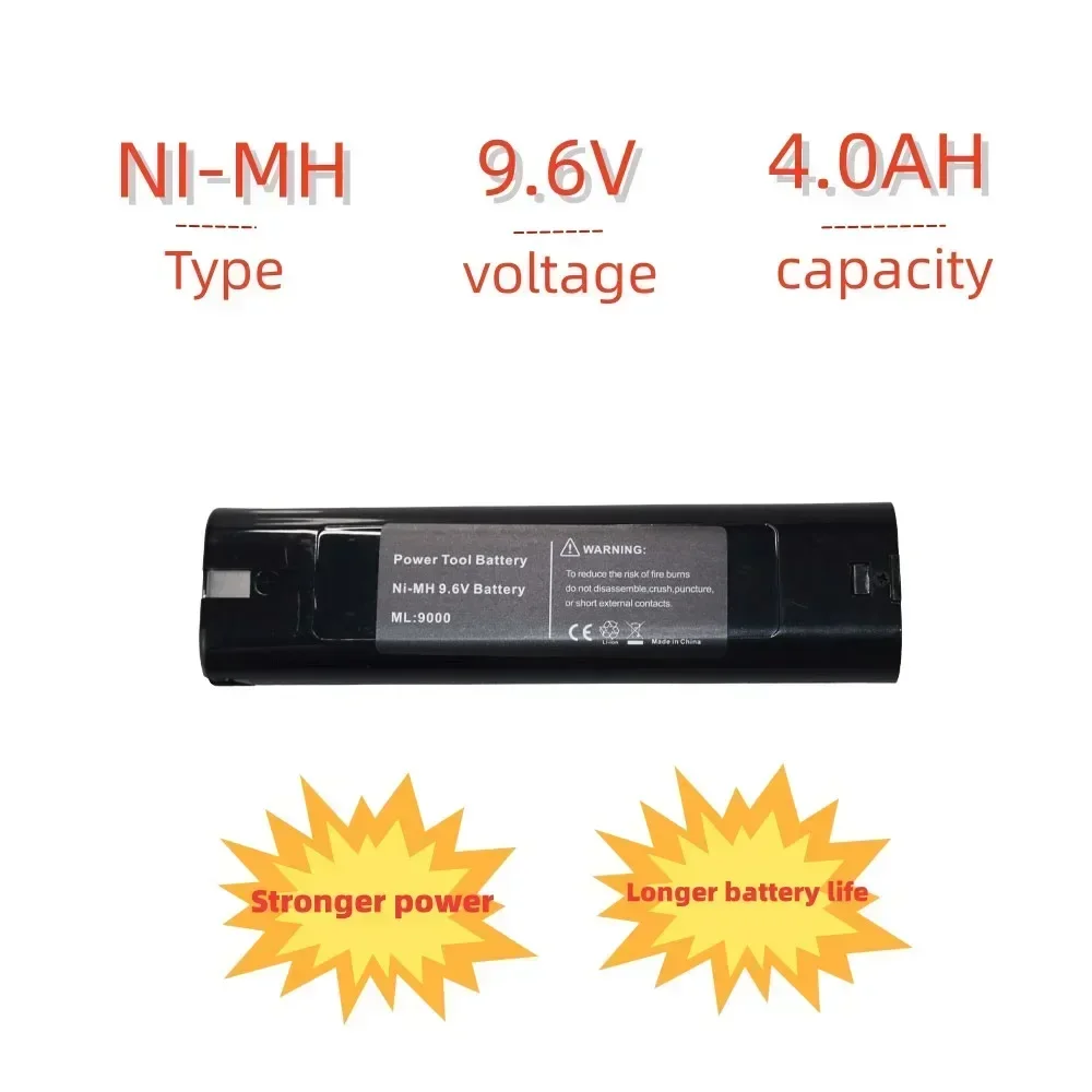 Remplacement de batterie Ni-laissée pour Makita, 9.6V, 4800, 6800 mAh, 9800, 9000, 9000, 902, 9033, 6095D, 6096D, 6093D, 6012HD, DA391D, 5090D, 4390D, 5090D