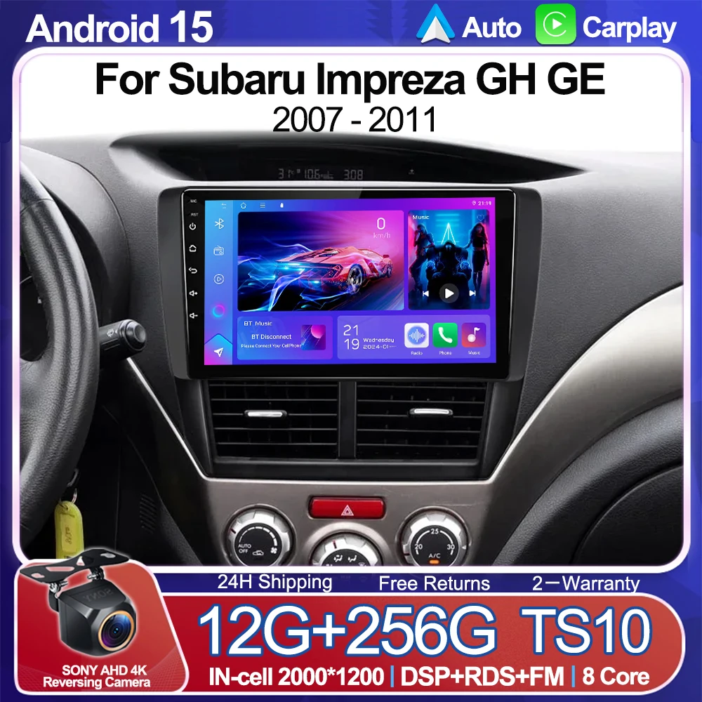 

Android 15 For Subaru Impreza GH GE 2007 2008 2009 2010 2011 Carplay AutoCar Radio Multimedia Player Stereo Head Unit 5G WiFi