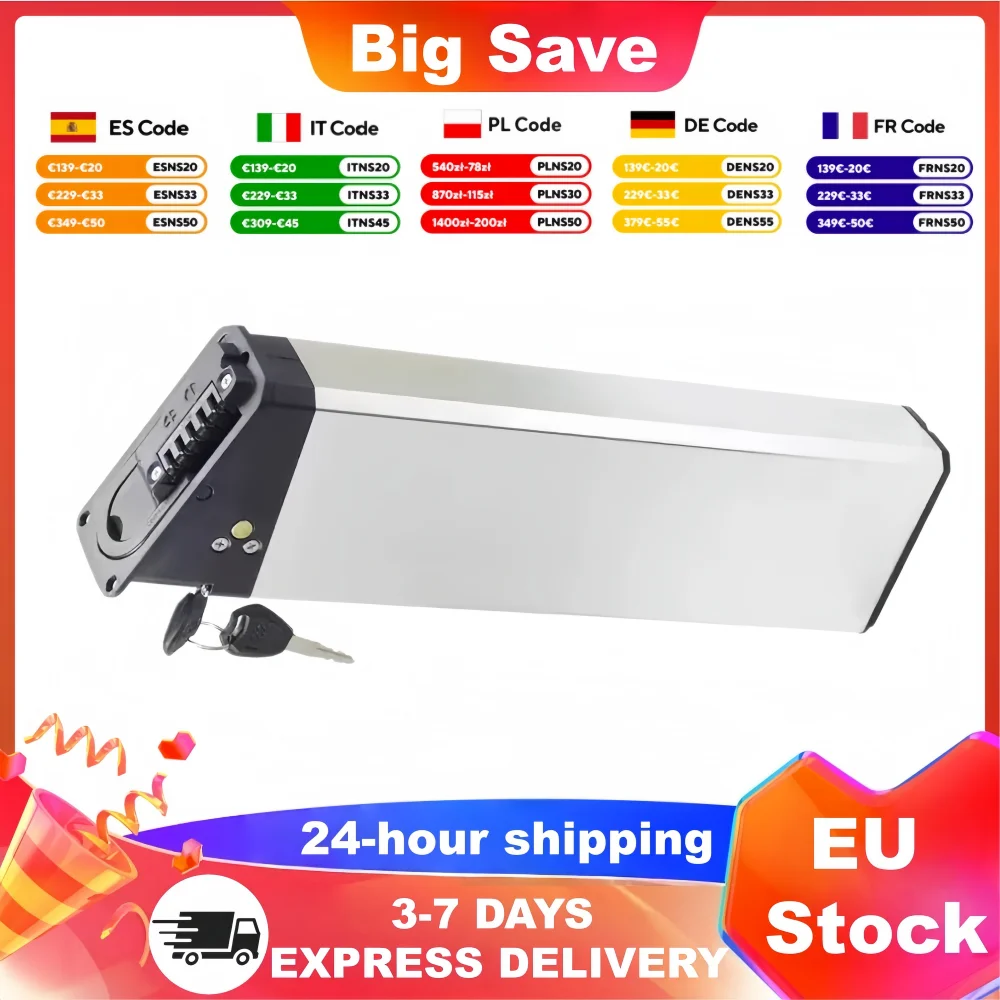 DCH-009 48V 17,5Ah 17Ah Lithium-Ionen-Ersatzakku für das neue Engwe EP-2 Pro Engine Pro 2022, verbesserte Version des MATE X faltbaren Elektrofahrrads.