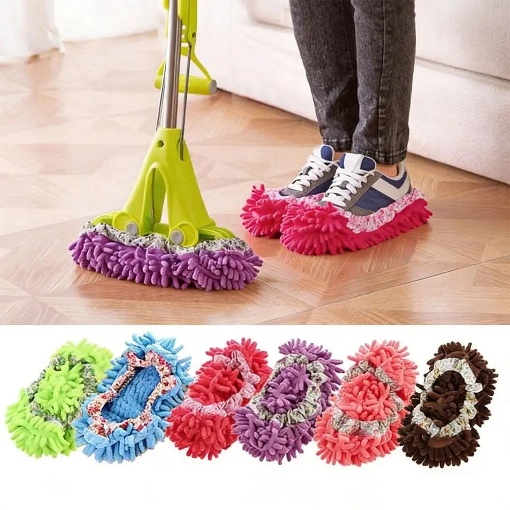 1PC Household Microfibre Mop Slippers Detachable Washable Mopping Shoes Reusable Microfiber Cleaning Cloth Home Floor Cleaning