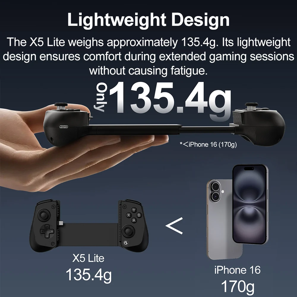 GameSir X5 Lite Mobile Phone Gamepads for iPhone 16 15 Series iPad Mini Android Tablet Controller Hall Effect Joysticks Design - view 4