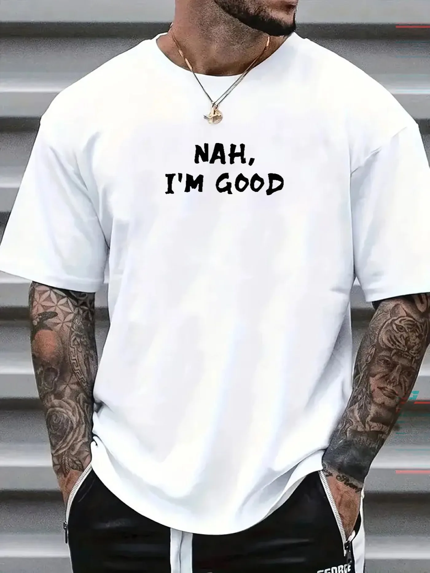 Men's Casual Short Sleeve T-Shirt 1 piece 100% Weight - Comfortable Crew Neck, Soft and Cute T-Shirt Top