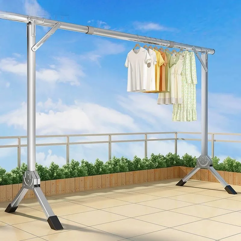 

Stainl Steel Clothes Drng Ra Stand Indoor Bedroom Home Use Hanging Frame Balcony Outdoor Retractable Quilt Drng Tool