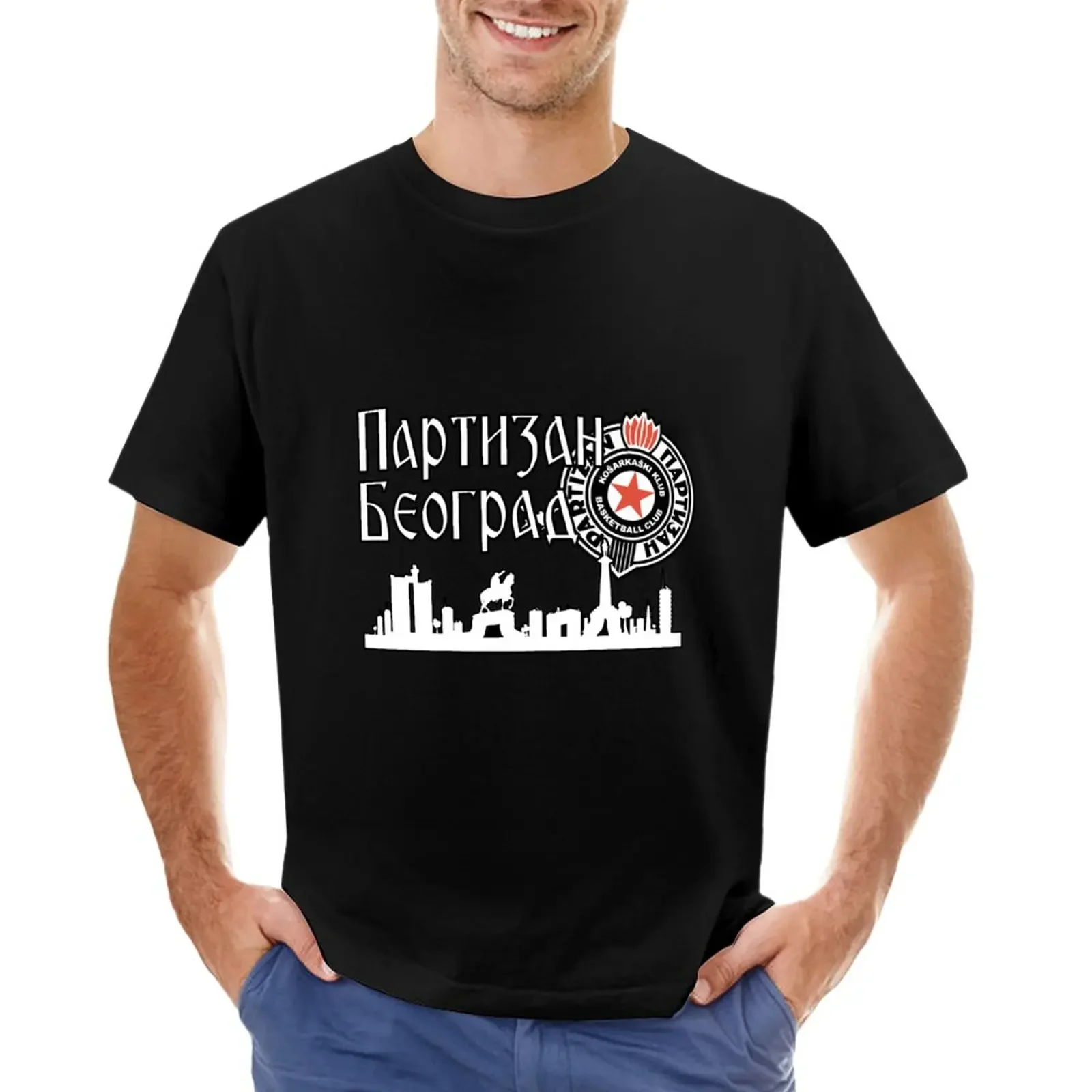 Partizan Beograd T-Shirt for a boy summer tops vintage men t shirts