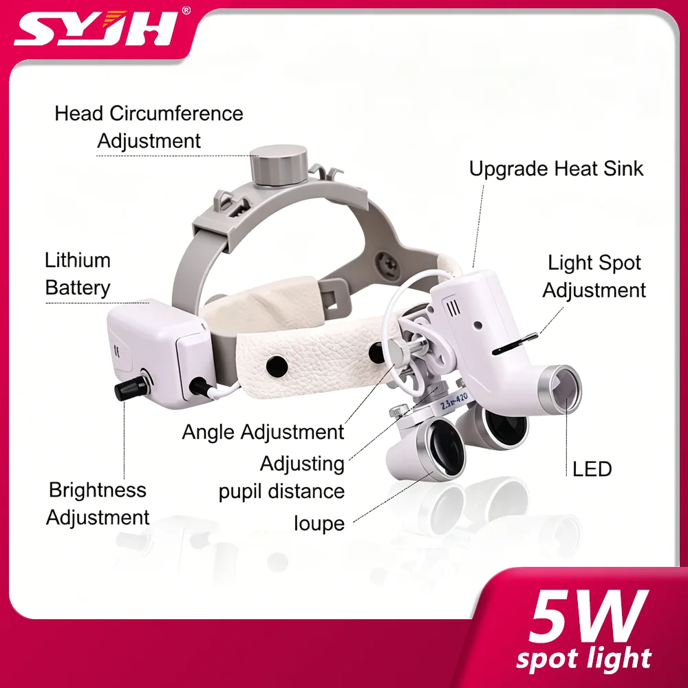 

5W LED ENT Dental Headlight Lamp for Loupes Surgical Lights Medical Dentistry Surgery Light for Dentists Tools