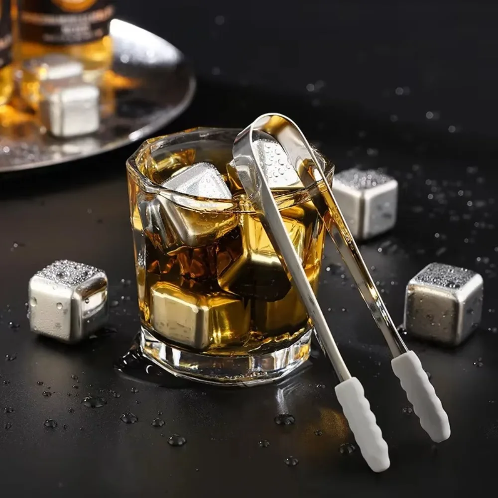 4/6/8 Pcs Stainless Steel Ice Cubes Set Reusable Chilling Stones for Whiskey Wine Cooling Cube Chilling Rock Party Bar Tool - view 3