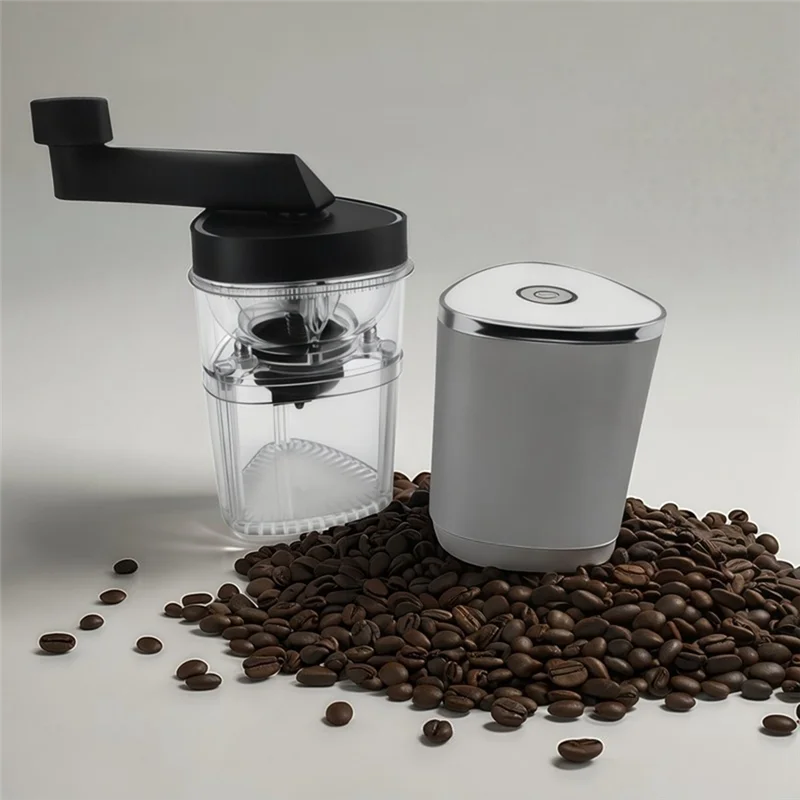 HLZS-Bean Grinder Portable Hand Coffee Grinder USB Rechargeable Electric Compact For Home Travel Outdoor Easy Clean B