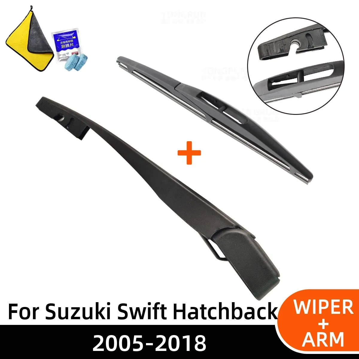 

Rear Wiper Blade and Arm For Suzuki Swift Hatchback 2005-2018 10" Car Windscreen Accessories Fit Tailgate Window Rain Brush