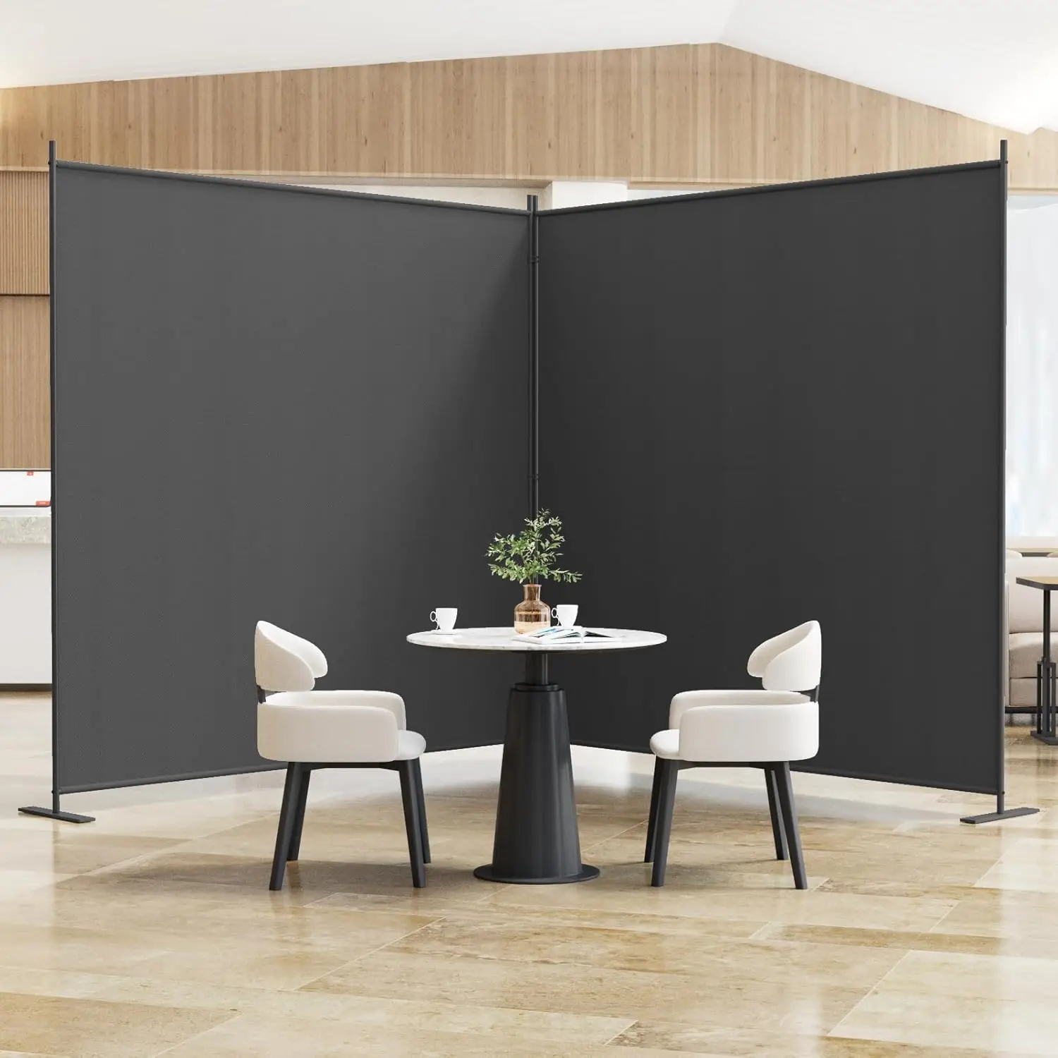 

6 ft Tall Folding Room Divider, Portable Privacy Screen for Bedroom and Office, Dark Grey