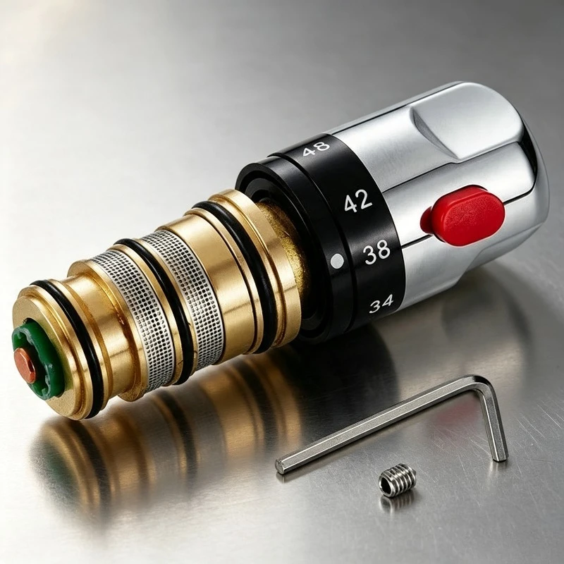 Brass Thermostatic Mixing Valve Ceramic Cartridge for Solar Water Heater Temperature Control WJ911