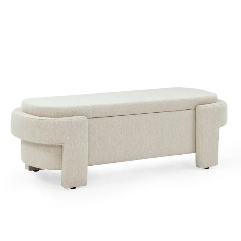 

High-end end stool, solid wood frame, high-density springback sponge