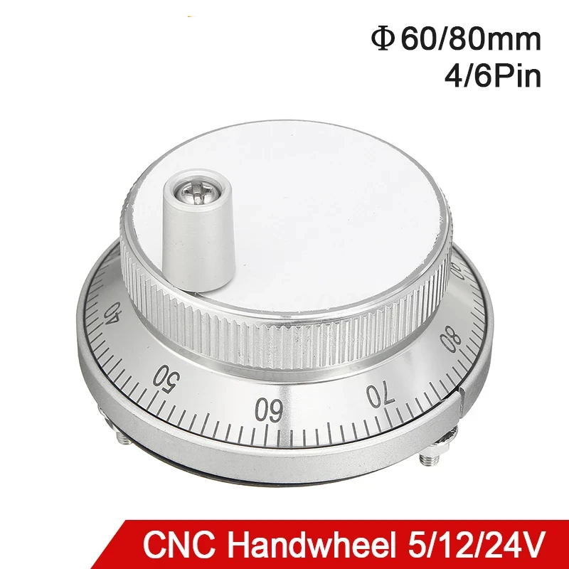 

CNC Pulser Handwheel 5V 12V 24V 4Pin 6Pin Pulse 100 25 Manual Pulse Generator Hand Wheel CNC Machine PLC Rotary Encoder Electric
