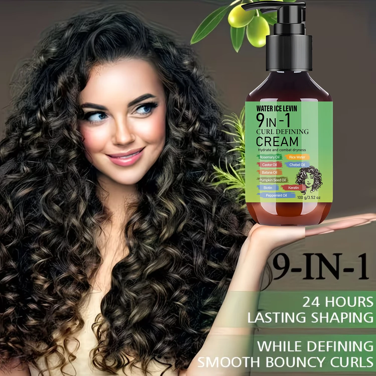 Curl Defining Cream with Rosemary & Castor Oil, Biotin & Keratin for Smooth Hydrated Curls view 5