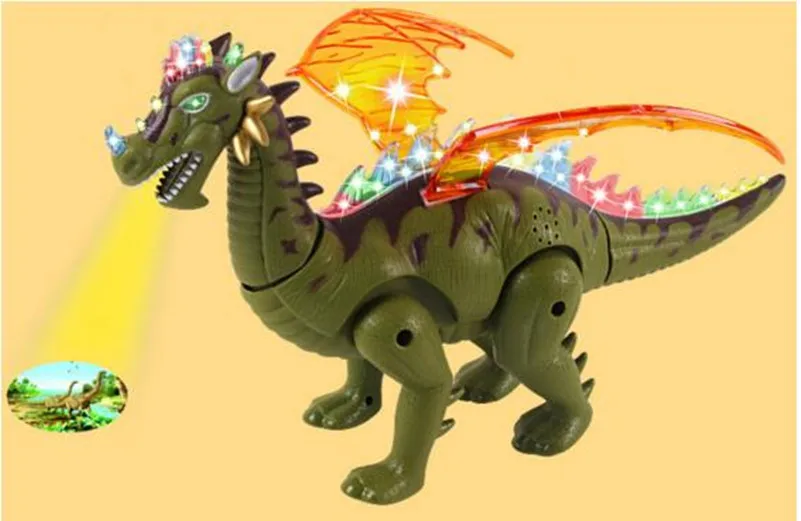 Electric Dinosaurs Toys Glowing Light  Sound Projection With Wing Animals Model  for Kids Children Interactive