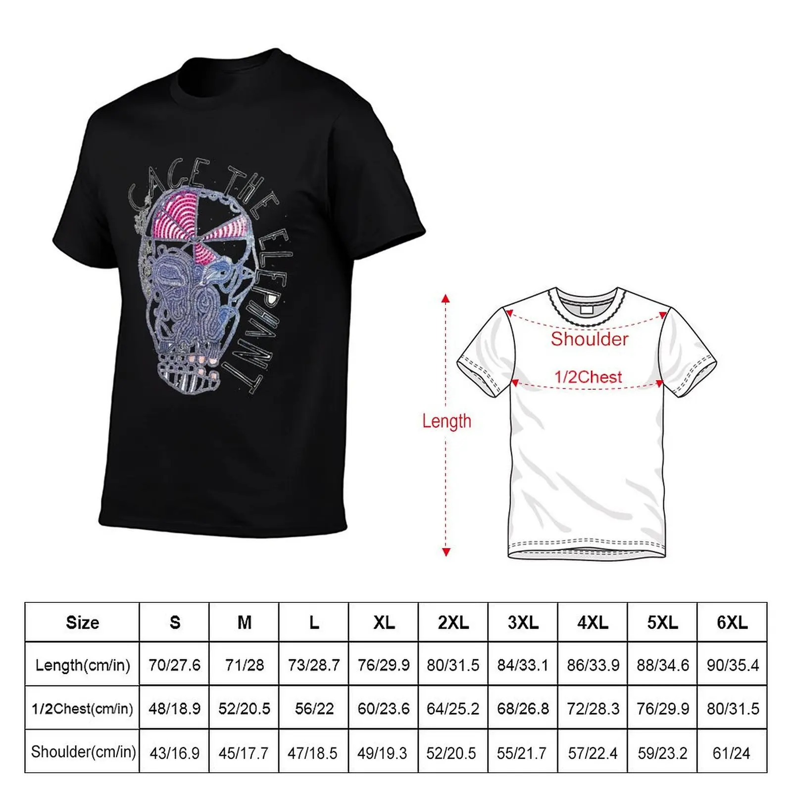 cage elephant T-Shirt black cotton t-shirt plain for man package essential t shirt man t shirts for men casual T-shirt