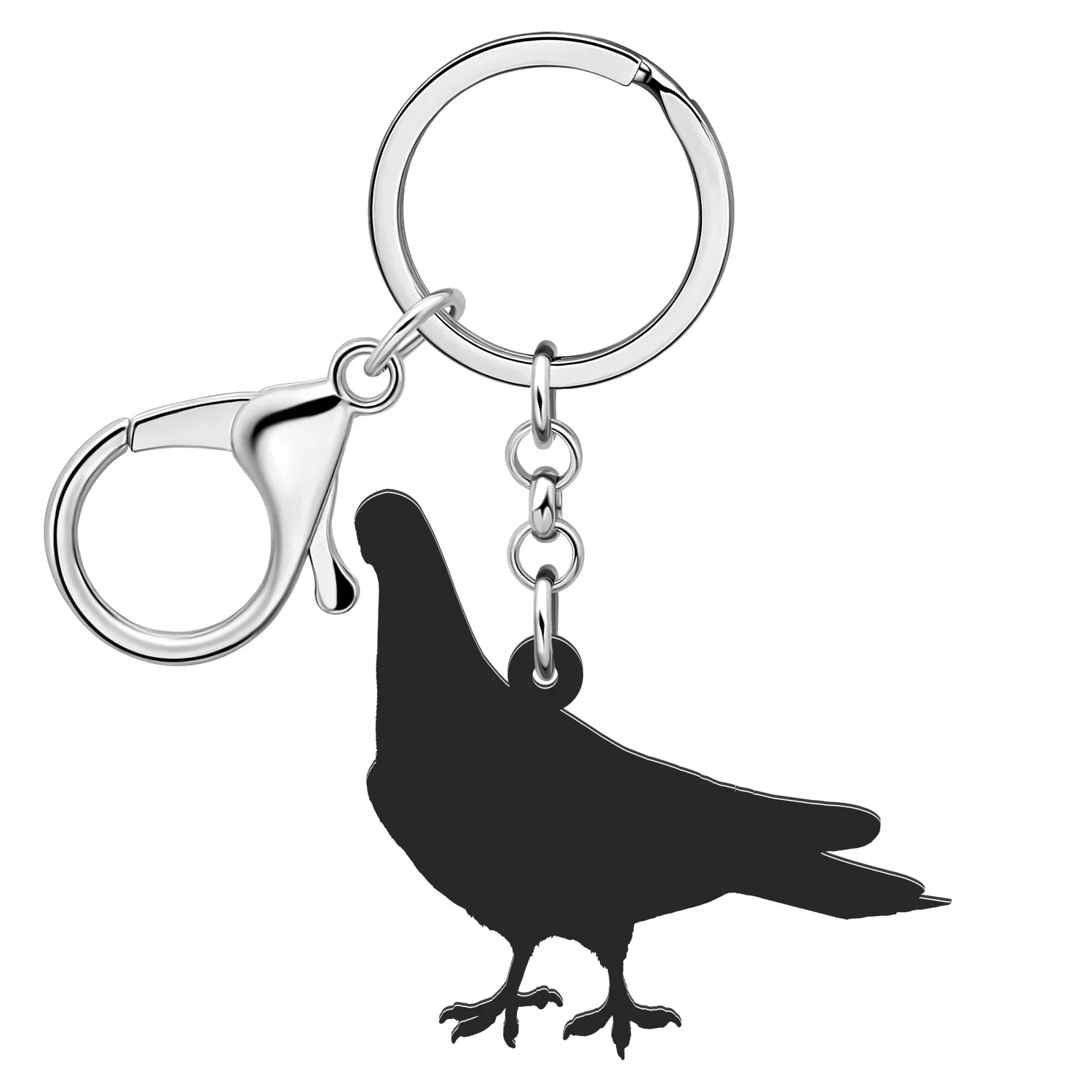 WEVENI Acrylic Fun Pigeon Keychains Bird Key Chains Charm Jewelry Gifts Trendy Car Purse Bag Key Ring For Women Kids Girls Teen