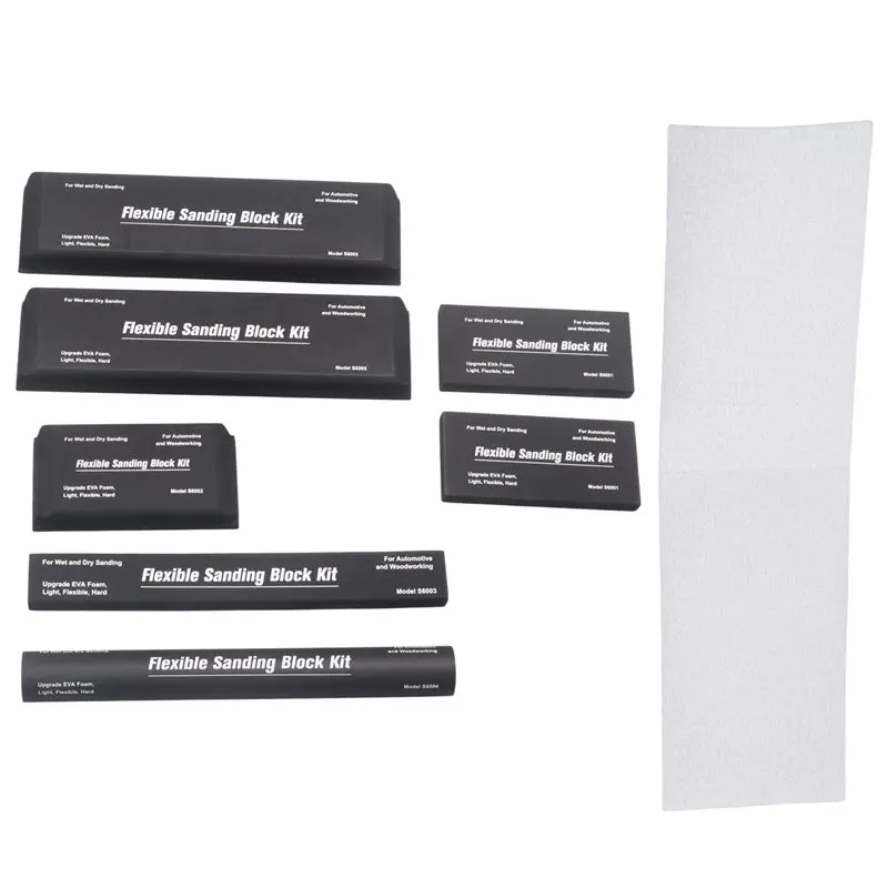 Goodprice Sanding Block Kit of 7 with Sandpaper Sheet,Hand Abrasives Auto Body Sanding Block Set for Automotive Paint Sand