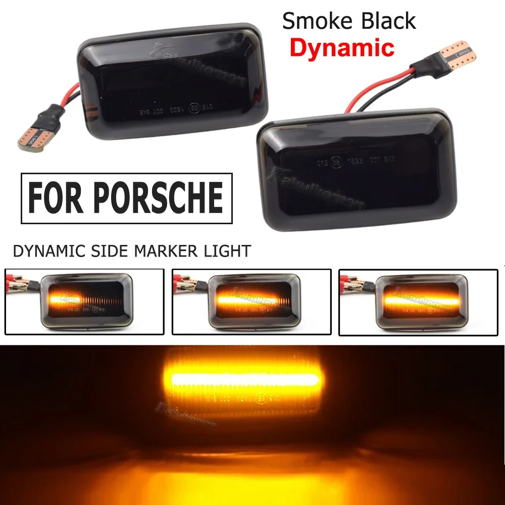 2pcs LED Dynamic Turn Signal Side Marker Light Sequential Blinker Light For Porsche 911 Carrera 930 964 924/924S 993 944 959 968