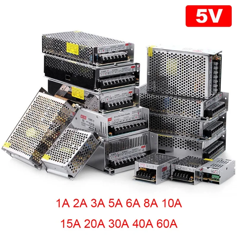 

LED Power Supply 5V 3A 5A 6A 150W 200W 300W Switching Power Supply AC To DC Transformer For CCTV LED Strip Power Supply Adapter