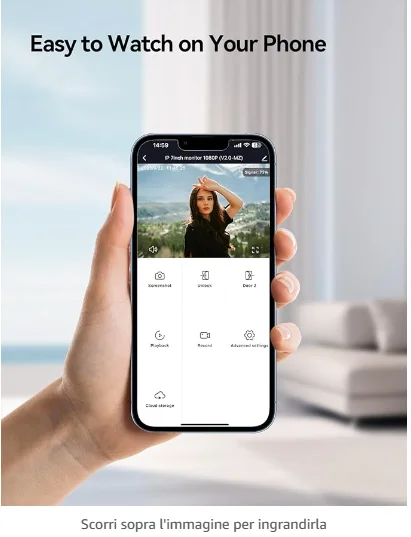 TMEZON 2-Draht-WLAN-Video-Türsprechanlage 7-Zoll-Touchscreen mit 1080P verkabelter Türklingel 3-in-1-App/Karten-Swipe/Monitor Tuya