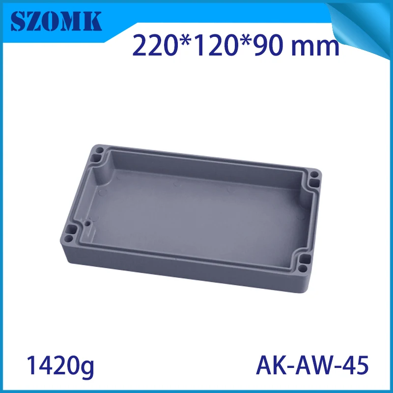 1Piece 220*120*60mm die cast aluminum waterproof box IP66 electronics amplifier enclosure project box szomk housing case