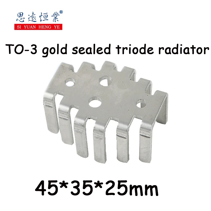 10pcs Heat sink Aluminum heat sink TO-3 gold-sealed triode radiator 45*35*25mm with holes