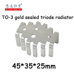 10pcs Heat sink Aluminum heat sink TO-3 gold-sealed triode radiator 45*35*25mm with holes