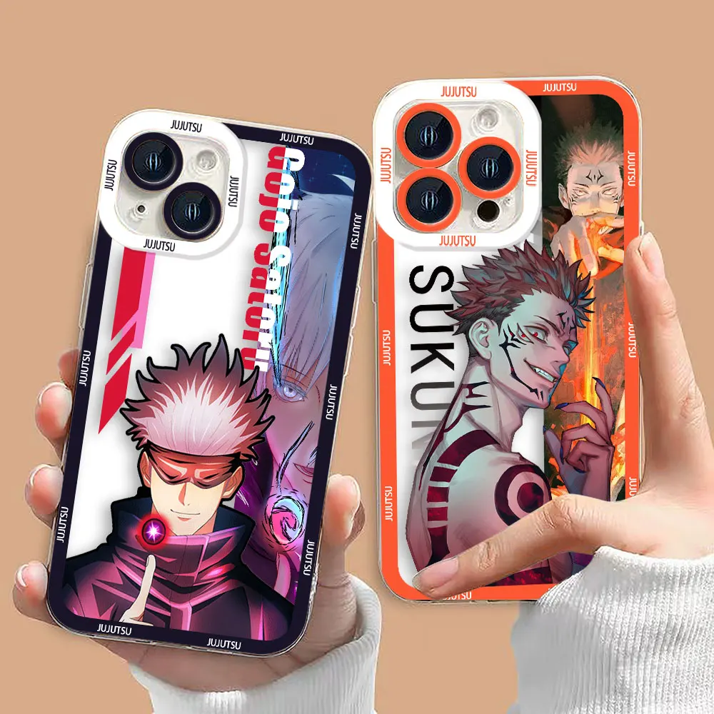 Jujutsu Kaisen Gojo's Sukuna Trasparente Cassa Del Telefono Per OPPO A98 A94 A92 A79 A78 A74 A60 A58 A57 A55 A53 A17 A16 A15 A9 A5 A3 A5X Caso