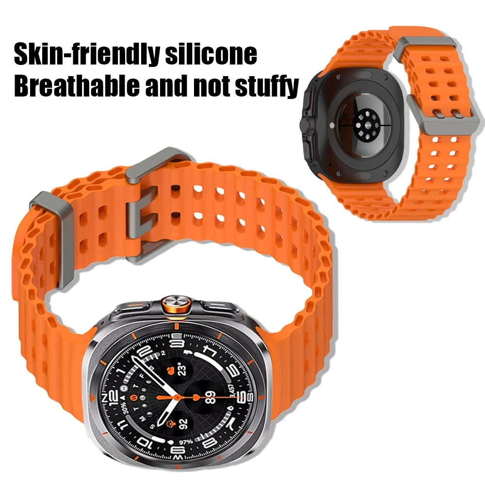 Armband für Samsung Galaxy Watch Ultra 2, 47mm Sport-Silikon-Ersatzarmband, atmungsaktives Armband, Galaxy Watch 2026 Ultra Zubehör – Detail 19