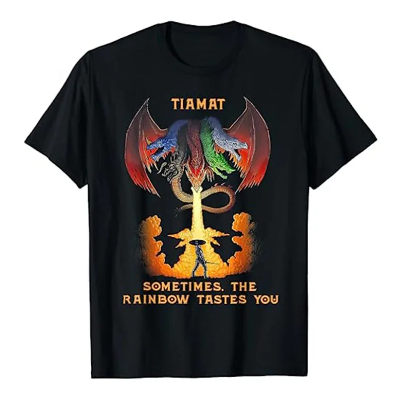 Funny Halloween Costume Novelty Gift Cute Dragon Lover Graphic Tee Tops Dragon Tiamat Sometimes The Rainbow Tastes You T-Shirt