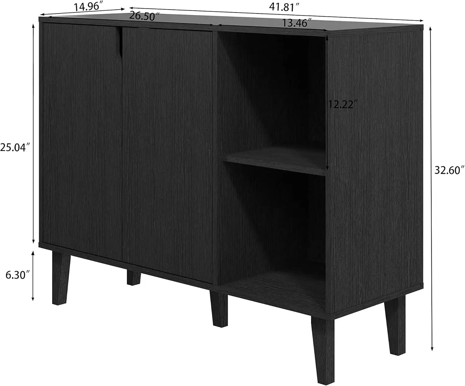 Panana-Accent Aparador Buffet Serving Cabinet, 2 Portas e Prateleiras, Armário de Armazenamento, Café Branco, Cozinha